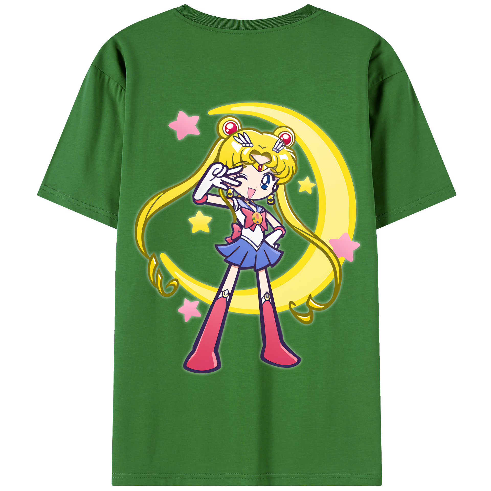 （画像用） 美少女戦士セーラームーン 月野 うさぎ つきの うさぎ Sailor Moon Tsukino Usagi レディース半袖Tシャツ(バックプリント)
